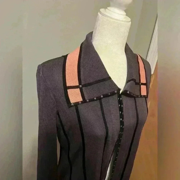 Ming Wang Long Sleeve Tunic Cardigan w/ jewels Size Small - Picture 5 of 8